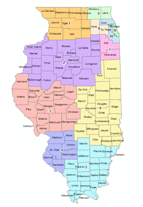 Illinois COVID Regions